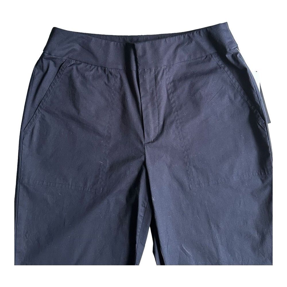Ralph Lauren‎ Black Label Stretch Roll Up Legs Cotton Pants Black Size 4 - Picture 2 of 13